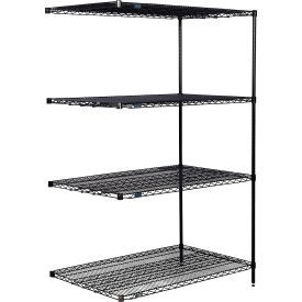 Nexel 4 Shelf Black Epoxy Wire Shelving Unit Add On 72''''W x 30''''D x 86''''H