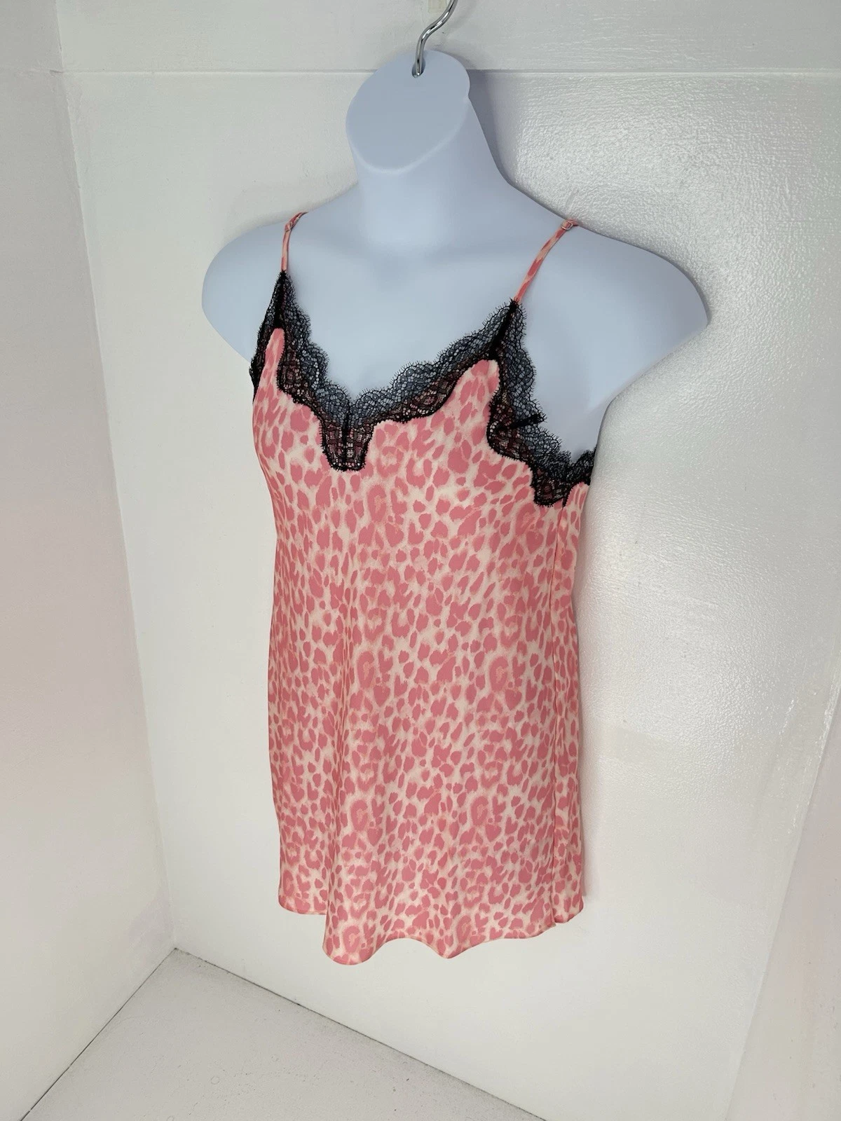 UNDERCOVER Abito slip cami Victorias Secret rosa Y2K leopardato stampa ghepardo taglia media