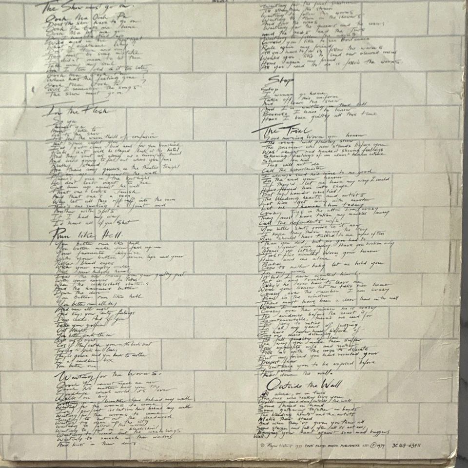 Pink Floyd The Wall LP, foto 3 di 5