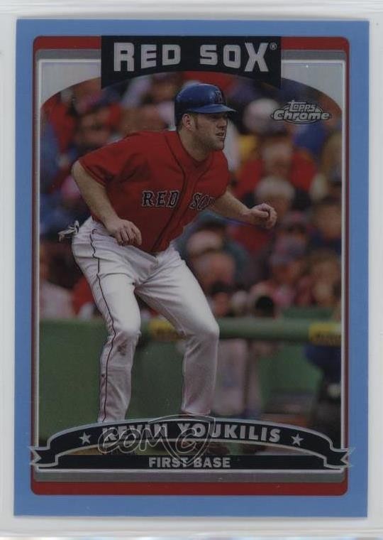 2006 Topps Chrome Blue Refractor Kevin Youkilis #213 hg6