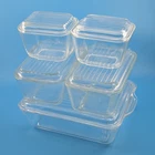 VTG PYREX 10 Piece Refrigerator Dishes w/ Ribbed Lids - 503-b 502-b (2) 501 (2)