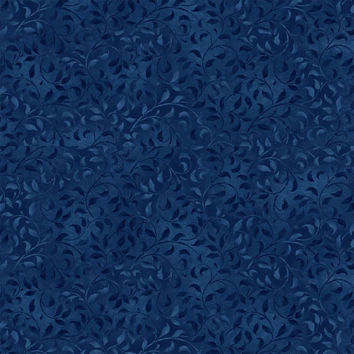 Wilmington Prints True Navy Blue Climbing Vine 45" Wide 100% Cotton BTY - product listing photo
