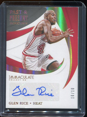 2020-21 Immaculate Glen Rice Past & Present Signatures Auto #10/10 Miami Heat
