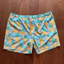 Men  s Pineapple Swim Trunks 4-Way Stretch Size XXL Beach UPF 50 Tropical Resort