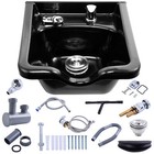 Beauty Salon Shampoo Bowl Black Abs Plastic Square Salon Sink Equipment