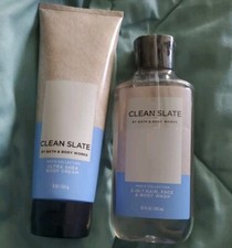 Bath Body Works Clean Slate Men's 3-in-1 Face Hair Body Wash Cream Set of 2