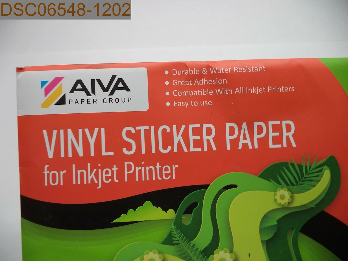 QTY = 15 SHEETS: Aiva Paper Group Vinyl Sticker Paper, White, Matte | eBay