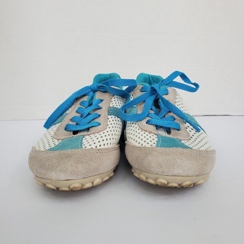 GEOX Respira Trainer Leather Blue Suede Sneaker EUC! Sz 5 - Picture 3 of 11