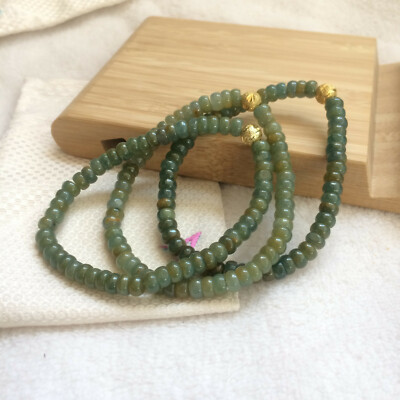 Guatemala Grüne Gelbe Jade Perlenarmband, Jade Grade A, #SupportUkraine