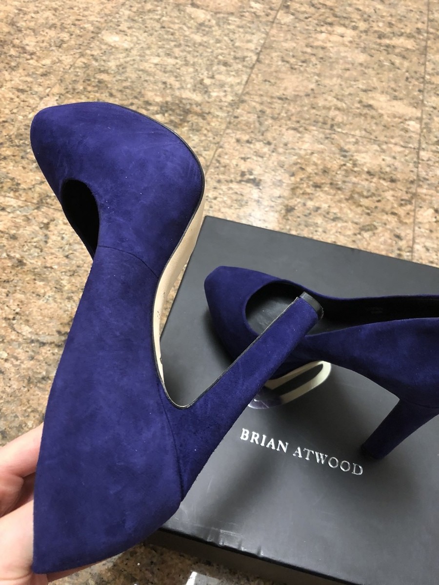 Brian Atwood Savita Purple Suede Heels | eBay BRIAN ATWOOD B Savita Purple Suede Leather Platform Pumps Heels Stilettos sz 7 main image 0