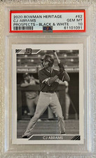 2020 Bowman Heritage Prospects CJ Abrams #BHP-62 Black & White SP PSA 10 POP 1