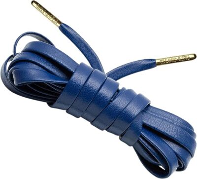 Loop King Laces Pair Luxury Leather Shoe Laces with Gold Tips