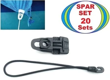 20 Holdon MIDI Tarpaulin Clip Black & Clamping Rubber 25cm Clamp Eyelet Clamp Clamps