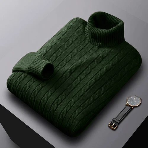 Herren Rollkragen Strickpullover Freizeit Winter Warm Dick Pullover Tops Strickwaren - Bild 15 von 37