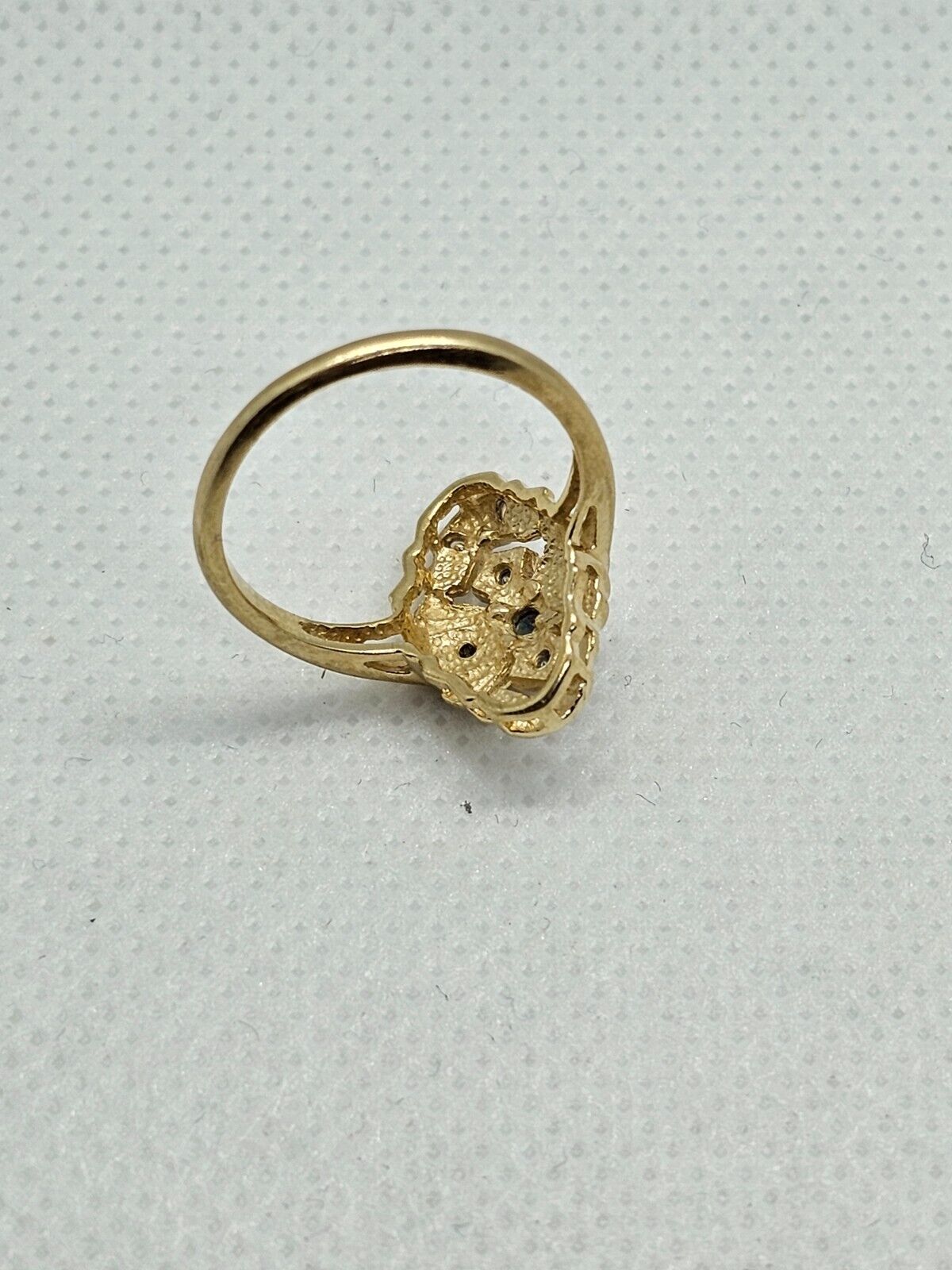 Antique 14k yellow gold diamond sapphire ring - image 11