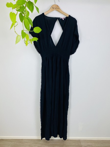 Victoria’s Secret size L 14 dress black maxi kaftan cover all swim low bust