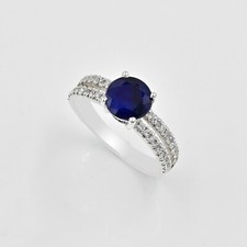 Sapphire Natural Gemstone 925 Sterling Silver September Birthstone Wedding Ring