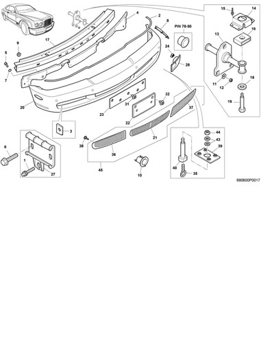 Bentley Arnage 1999-09 Azure 2007-10 Brooklands Front Bumper Seal PT102671PA OEM - Picture 6 of 6