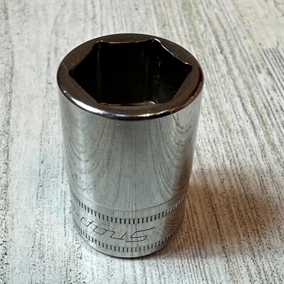 Snap On 1/2'' drive 18mm Metric Shallow 6 Point Chrome Socket TWM18 NOS