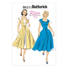 Butterick SEWING PATTERN B6211 Misses' Retro 1950s Dress & Belt 6-14 Or 14-22