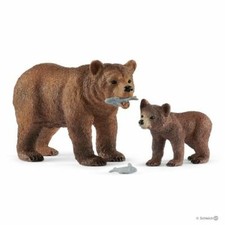 Schleich 42473 Grizzly Bear & Cub Wild Animal Model Toy Figurines 2019 - NIP