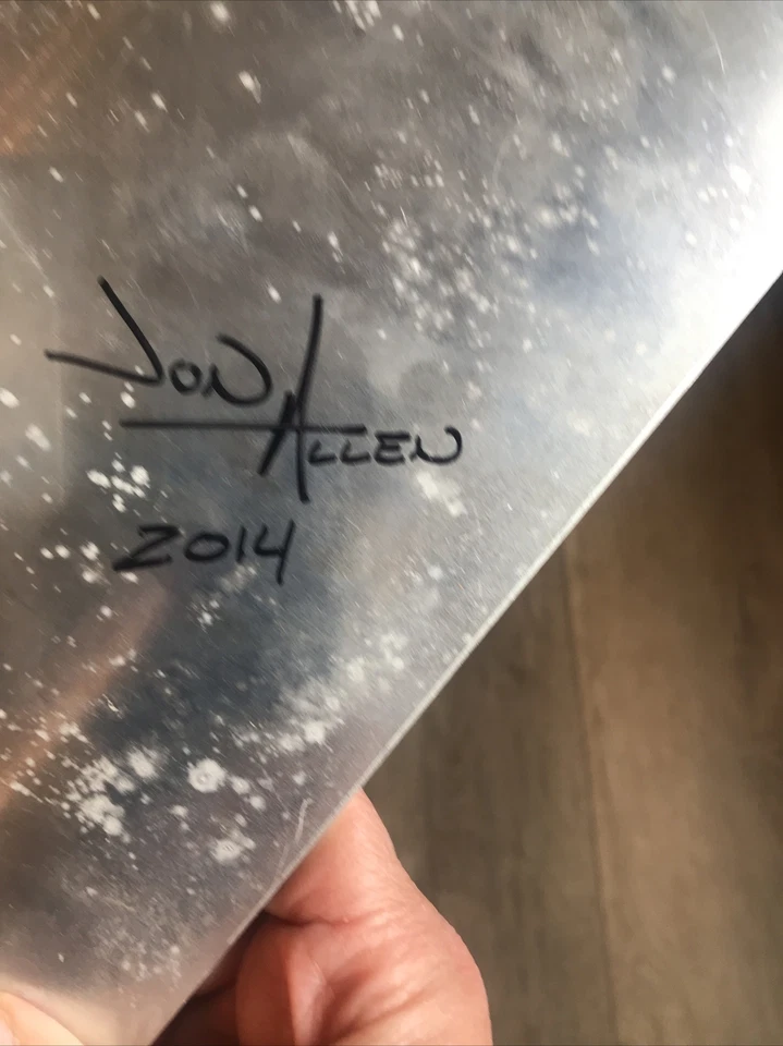 Metal Wall Clock Red Silver Art Mancave Industrial Garage Signed Jon Allen - Image 4 of 4