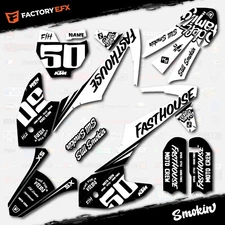 Black White Smokin Racing Graphics Kit fits 16-23 KTM 50sx 50 sx Decal Sticker