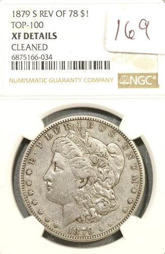 1879-S Rev of 78 TOP-100 Morgan Silver Dollar NGC XF Details Cleaned #6-034