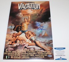 CHEVY CHASE SIGNED AUTHENTIC 'VACATION' 1983 12X18 MOVIE POSTER PHOTO BAS 