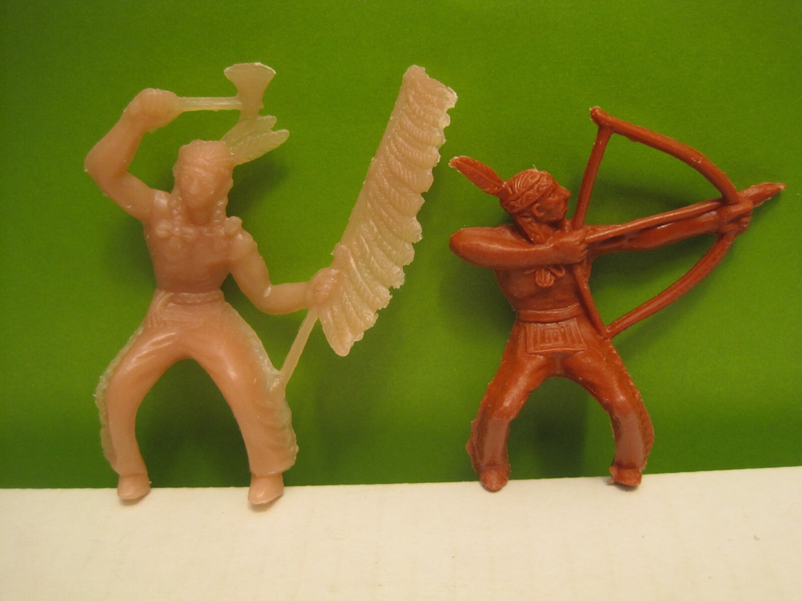 TIM MEE VINTAGE FRONTIER FORT INDIAN HORSE FLESH BROWN PLASTIC ARMY TOY