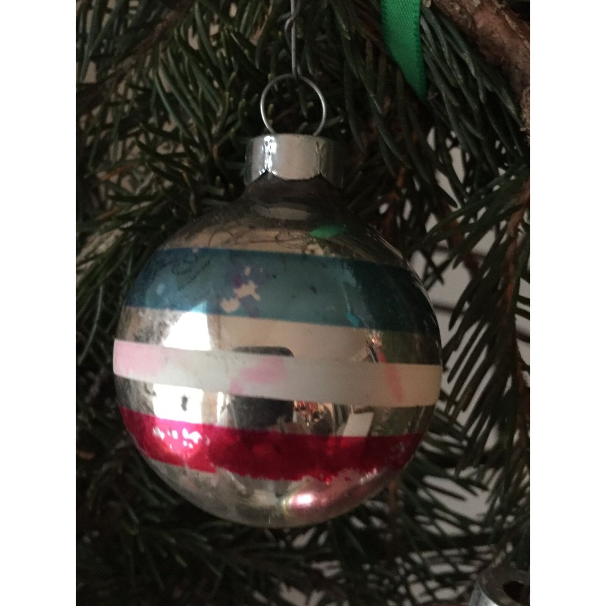 Vintage Five Vintage 1950's Christmas Tree Ornaments Round Bell
