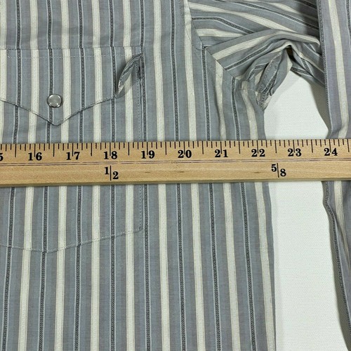 Panhandle Slim Western Hemd Pearl Druckknopfleiste grau gestreift Herren L 16,5-34 - Bild 5 von 12