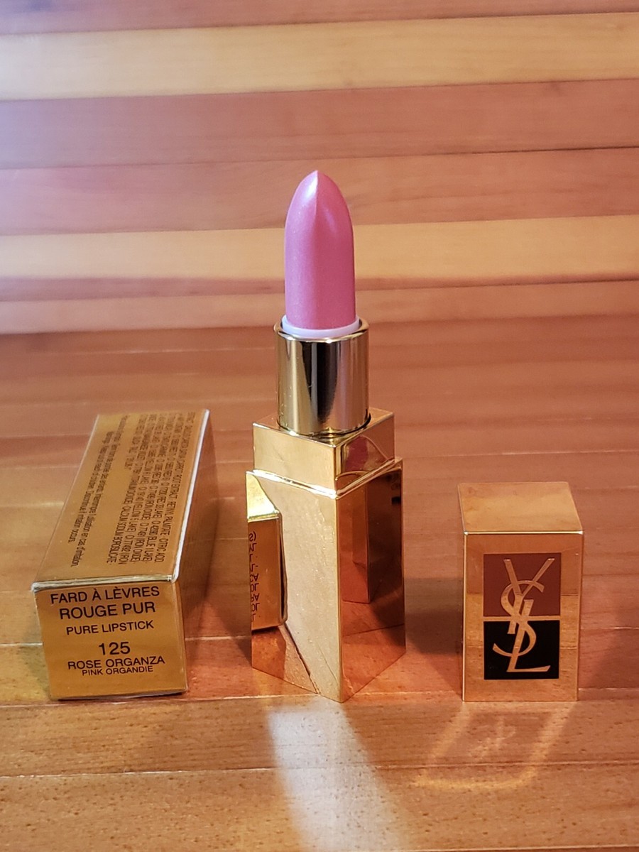 YSL ROUGE PUR PURE LIPSTICK SPF 8 ROSE ORGANZA 125 .12 oz HTF