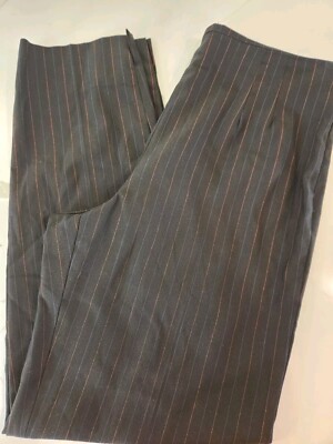 Danielle M & Trousers Women Black Pinstripe Casual Pants 10