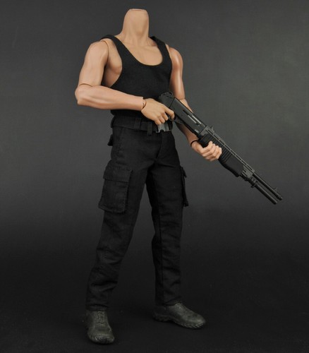 1/6 Male Black Vest Pants Combat Clothes Model for 12" Soldier Figure BJD Dolls - Picture 6 of 9