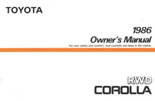 1986 Toyota Corolla RWD Owners Manual User Guide Reference Operator Book Fuses