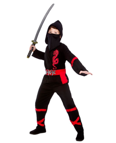 Power Ninja Costume Martial Arts Age 8-10 Japanese Samurai Warrior Fancy Dress - Picture 1 of 5