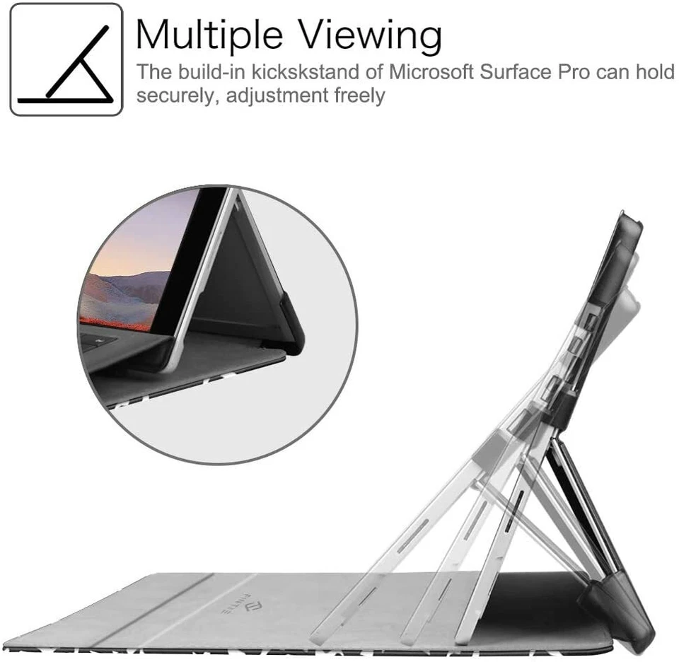 Case for 12.3" Microsoft Surface Pro 7+/7/6/5 Hard Shell Slim Portfolio Cover - Image 4 of 4