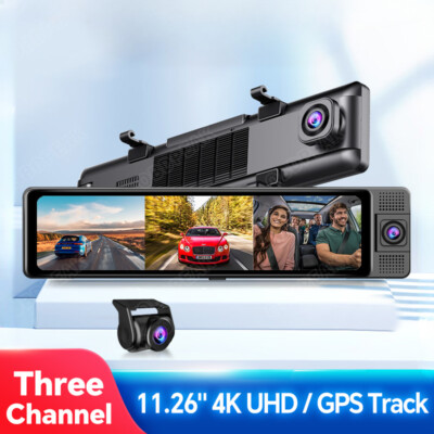 3 Camera Dash Cam 4K Car DVR Front Inside Rear 1080P Night Vision