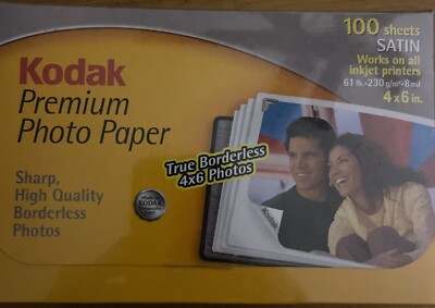 Photo Paper Satin Premium Sheets Kodak 100 4x6 New Sealed Printers Borderless