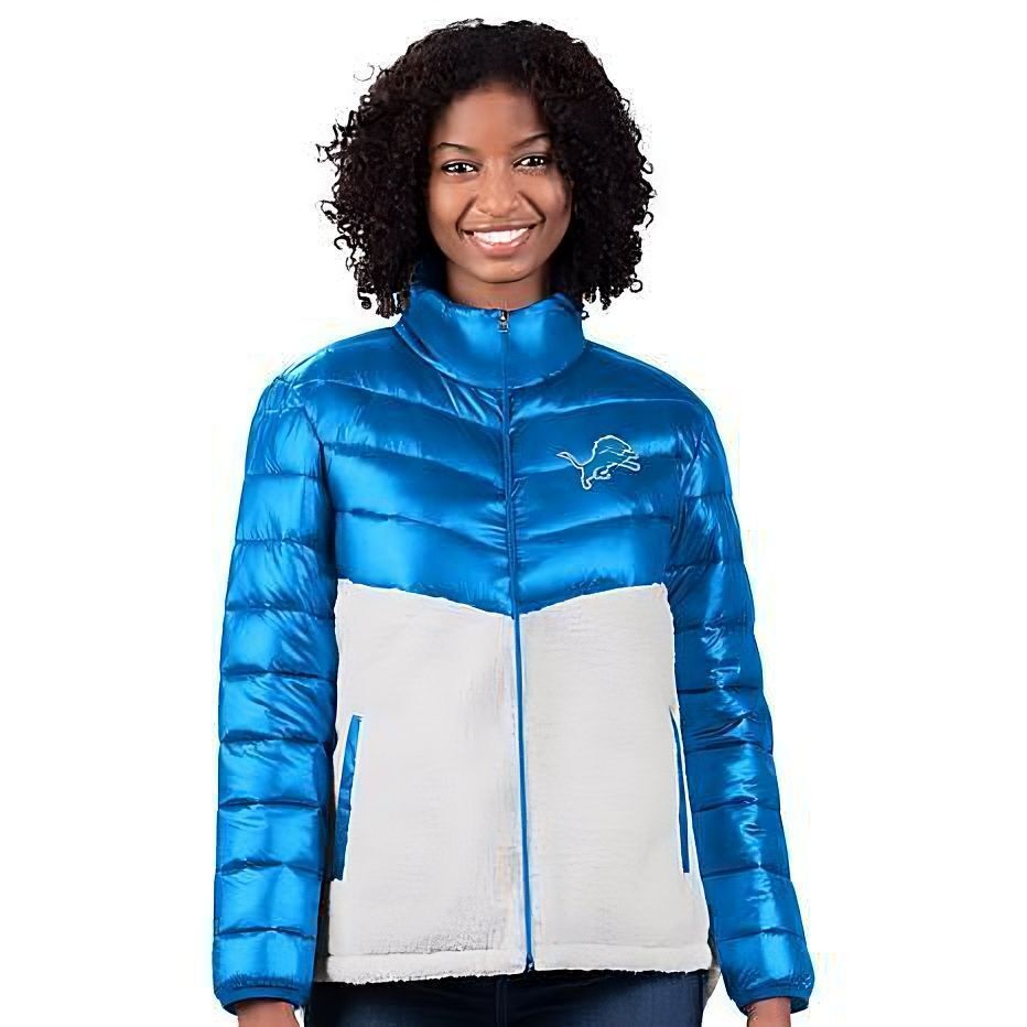 Detroit Lions NFL Women's Mixed Media Full Zip Jacket XXL