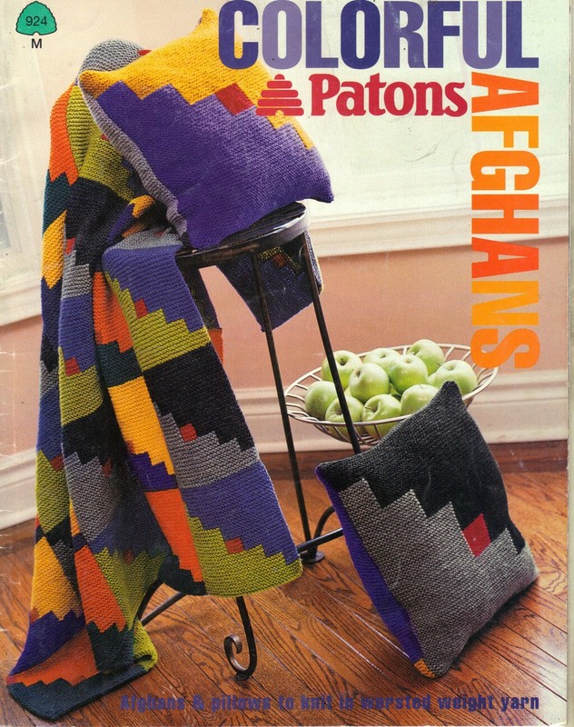 Colorful Patons Afghans - Afghans & Pillows to Knit Pattern Leaflet
