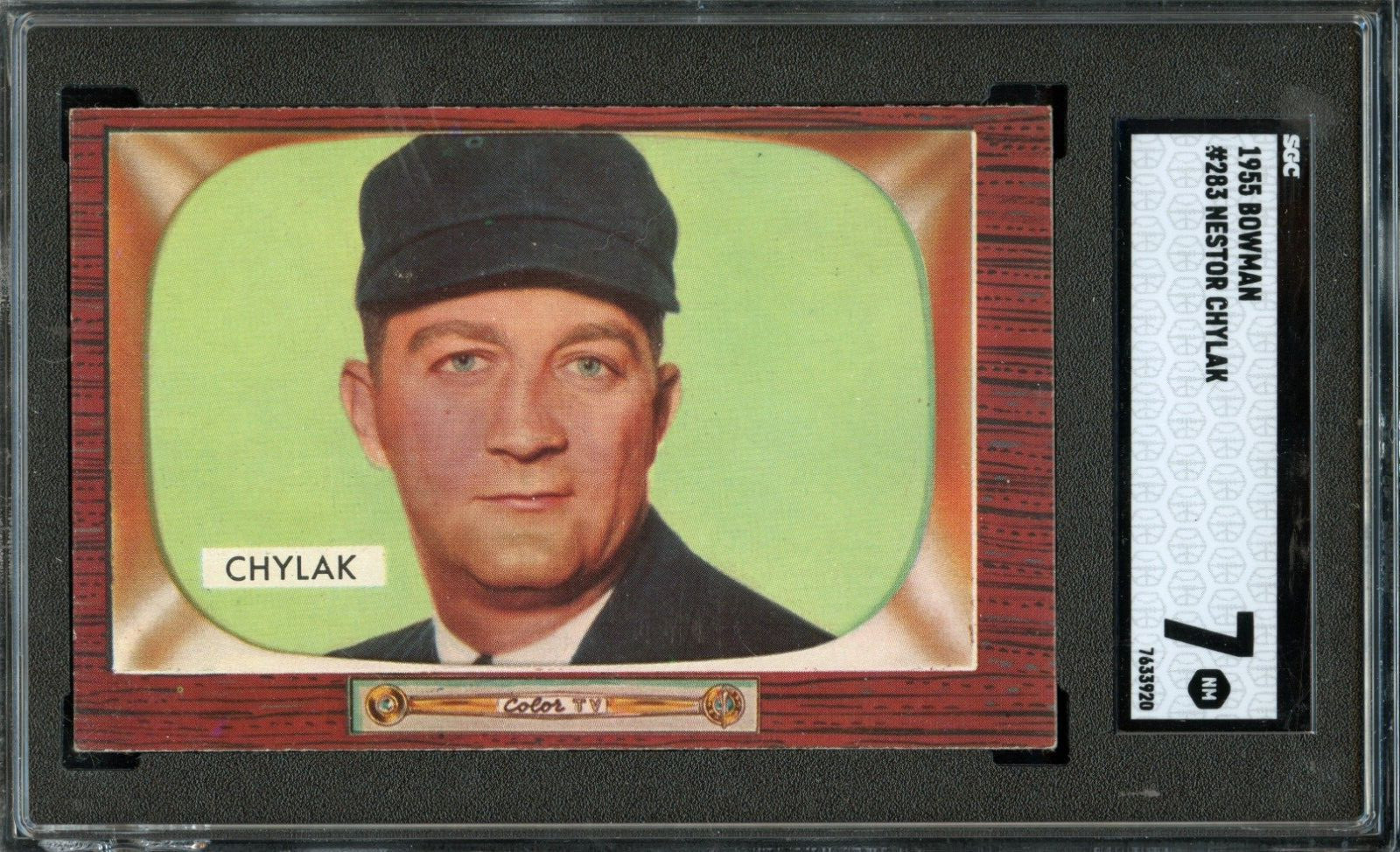 SGC BB - 1955 Bowman - #283 - Nestor Chylak - SGC 7 - NM