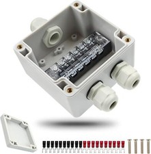 IP66 Waterproof Junction Boxes, White 3-Pole Cable, Plug with Screw Terminal and