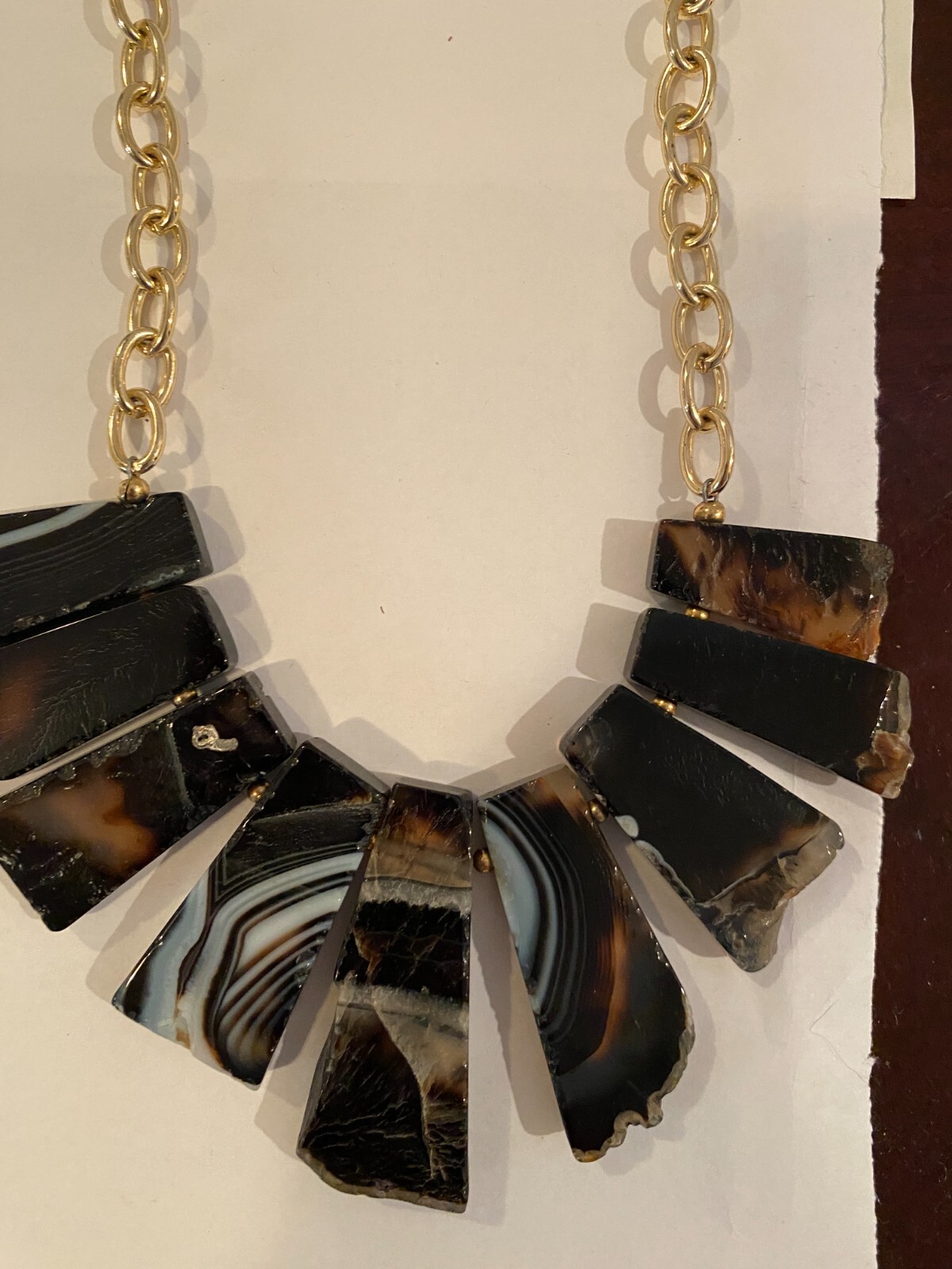 Signed Barse Black White Agate Slice Statement Ne… - image 15