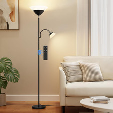 2-In-1 Torchiere Floor Lamp, 34W Super Bright LED Standing Lamp with Remote  To