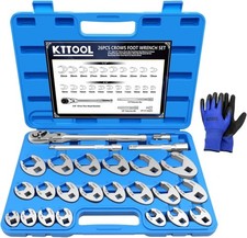 26pcs Crows Foot Wrench Set 12 And 38 Drive Flare Nut Crowfoot Set Metric
