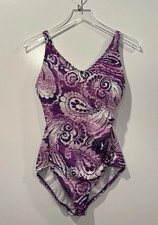 Speedo Womens One Piece Linear Motion Ultraback Swimsuit Size 14