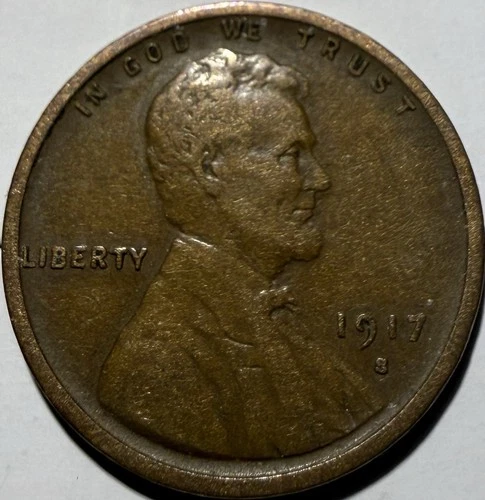 1917-S BN Lincoln Wheat Cent Penny - Fine - #2097