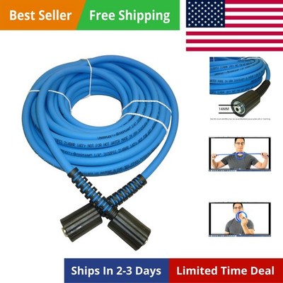 #ad UBERFLEX Kink Resistant Pressure Washer Hose 1 4quot; 3100 PSI with 2 22MM ... $109.85